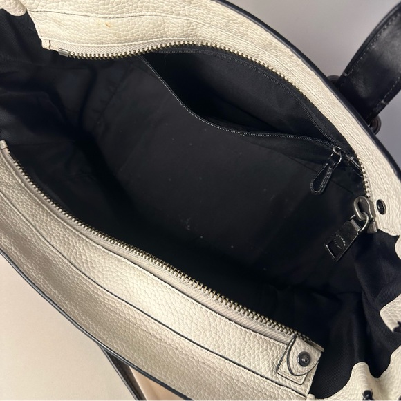 Coach Rare Color Block Swagger 27 Pebble Leather Chain Strap Shoulder Bag - Picture 13 of 14